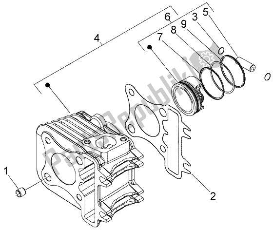 Toutes les pièces pour le Axe De Cylindre-piston-poignet, Assy du Piaggio Liberty 50 4T RST Delivery 2004