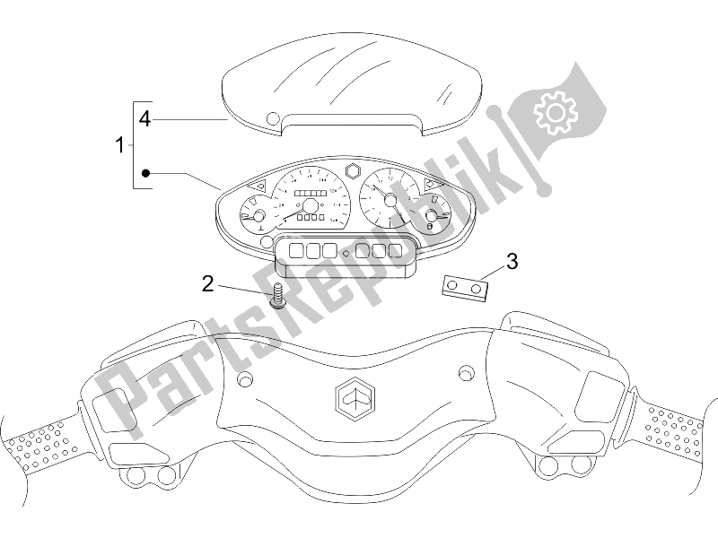 All parts for the Meter Combination-dashbord of the Piaggio X8 125 Potenziato UK 2005