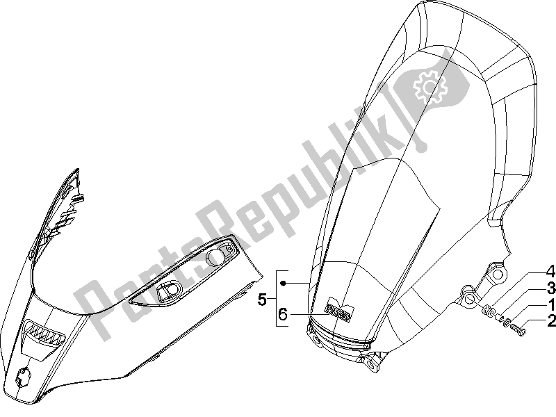 All parts for the Windshield - Glass of the Piaggio X8 125 Potenziato UK 2005