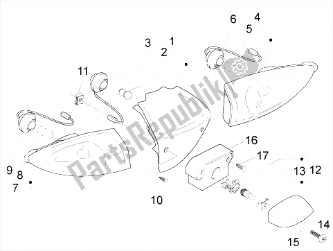 Toutes les pièces pour le Phares Arrière - Clignotants du Piaggio FLY 125 4T E3 2009