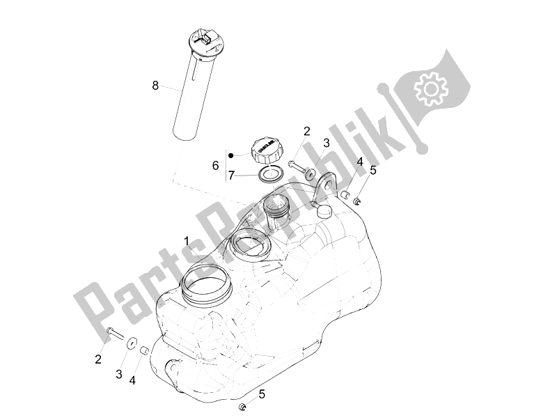 Tutte le parti per il Serbatoio Di Carburante del Piaggio MP3 500 Sport Business ABS USA 2015