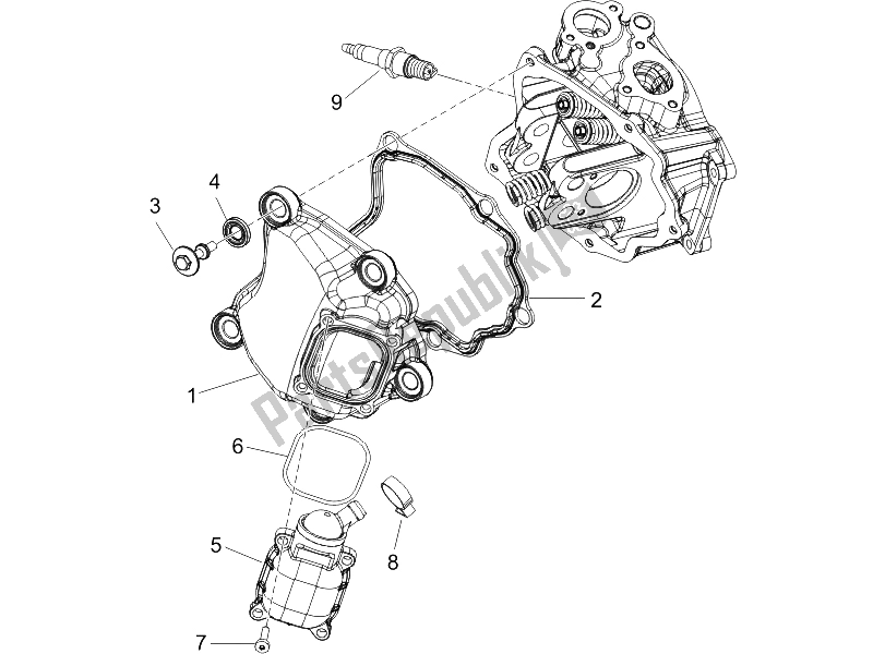 Tutte le parti per il Coperchio Della Testata del Piaggio X9 250 Evolution 2006