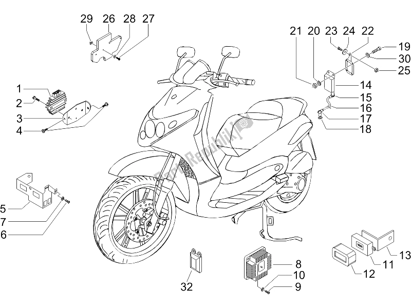 All parts for the Voltage Regulators - Electronic Control Units (ecu) - H. T. Coil of the Piaggio Beverly 400 IE E3 2006