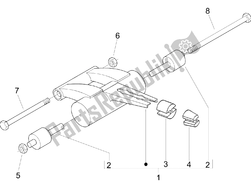 Toutes les pièces pour le Bras Oscillant du Piaggio Typhoon 50 2006