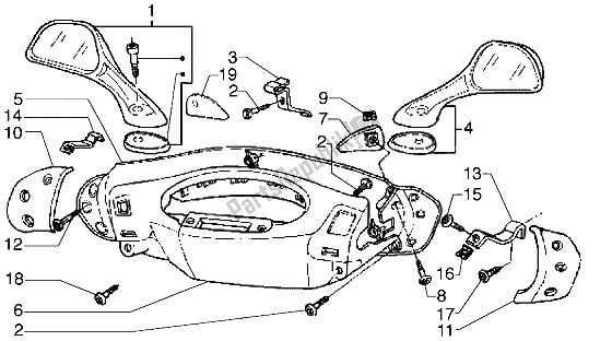 Toutes les pièces pour le Couvre-guidons Et Rétroviseurs du Piaggio Hexagon GTX 180 1999