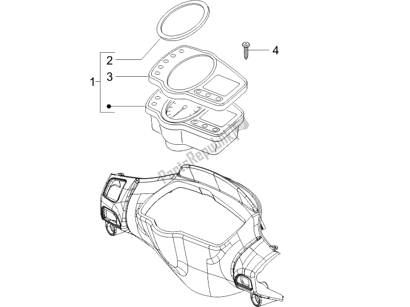 Todas as partes de Combinação De Medidor - Painel do Piaggio NRG Power Pure JET 50 2010