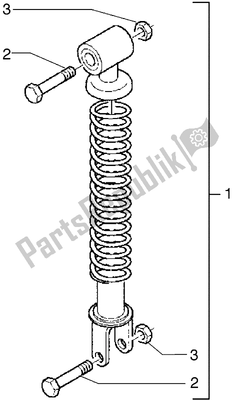 Tutte le parti per il Ammortizzatore Posteriore del Piaggio Free 100 2004