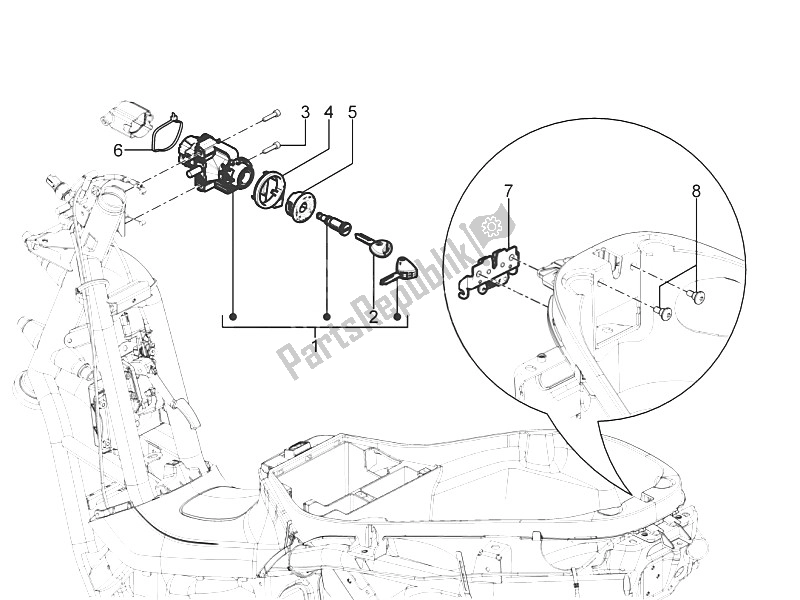 Todas las partes para Cerraduras de Piaggio MP3 300 Yourban LT ERL 2011