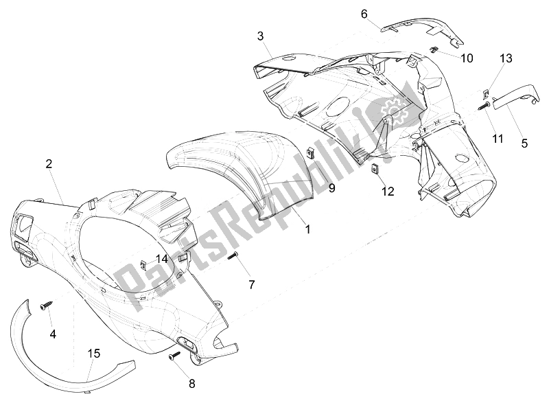 Tutte le parti per il Coperture Per Manubri del Piaggio FLY 50 4T 4V USA 2 2014