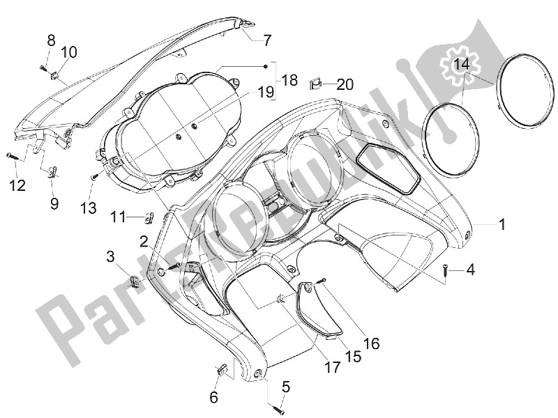 Todas las partes para Tablero Combinado De Medidor de Piaggio MP3 125 IE Touring 2011