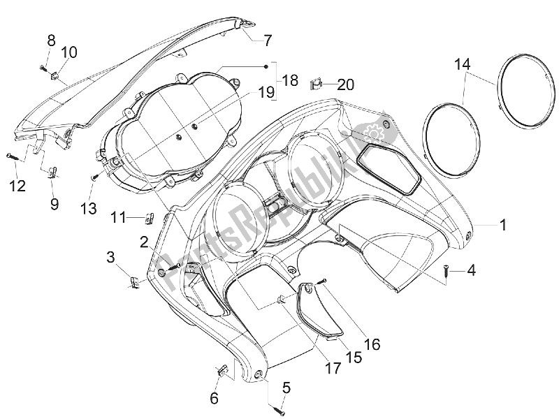 Toutes les pièces pour le Tableau De Bord Combiné du Piaggio MP3 300 IE LT Sport 2011