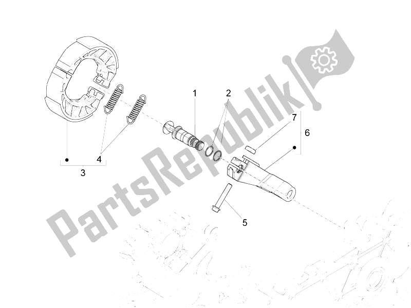 All parts for the Rear Brake - Brake Jaw of the Piaggio Liberty 150 Iget 4T 3V IE ABS EU 2015