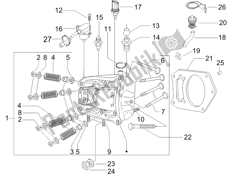 Toutes les pièces pour le Unité De Tête - Valve du Piaggio X9 500 Evolution ABS 2 2006