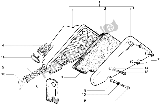 Toutes les pièces pour le Purificateur D'air du Piaggio Diesis 100 1998