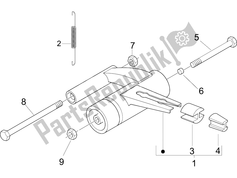 Toutes les pièces pour le Bras Oscillant du Piaggio Liberty 50 4T PTT B NL 2006