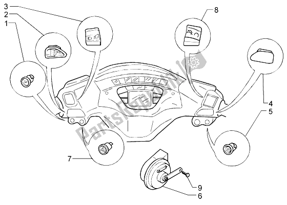 Toutes les pièces pour le Appareil électrique-klaxon électrique du Piaggio X9 125 Evolution 2006