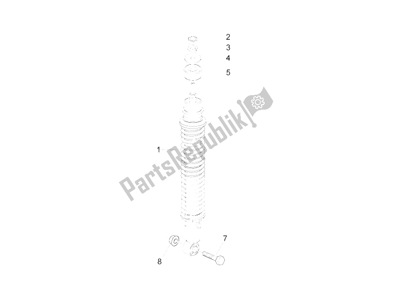 All parts for the Rear Suspension - Shock Absorber/s of the Piaggio ZIP 50 2T 2009