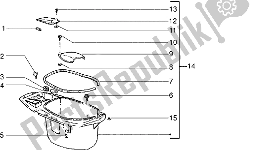 All parts for the Case Helmet of the Piaggio Skipperr 150 1996