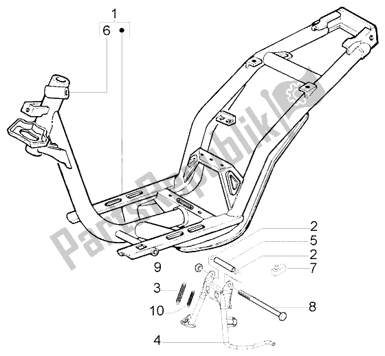 Todas las partes para Soporte Central Chasis de Piaggio FLY 50 4T 2004