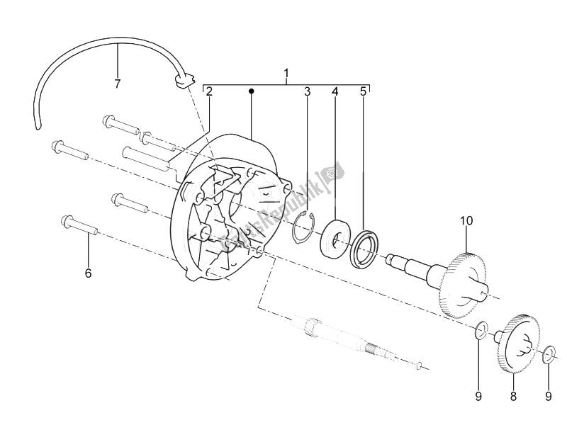 All parts for the Reduction Unit of the Piaggio Liberty 50 4T Delivery 2006
