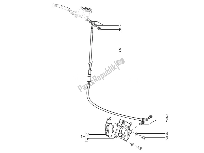 Todas las partes para Tubos De Frenos - Pinzas de Piaggio Typhoon 50 2T E2 2011