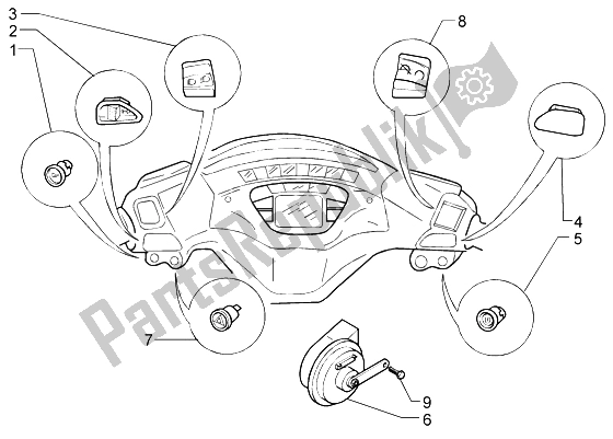 All parts for the Electrical Device-electric Horn of the Piaggio X9 200 Evolution 2004