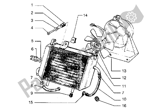 Toutes les pièces pour le Radiateur du Piaggio Hexagon LX 125 1998