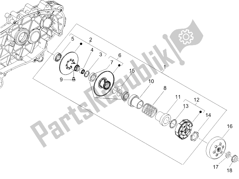 Toutes les pièces pour le Poulie Menée du Piaggio Liberty 125 4T Sport E3 2006