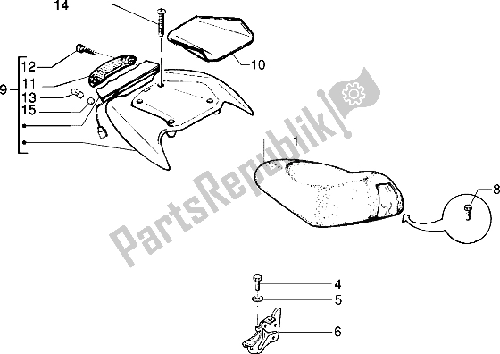All parts for the Saddle of the Piaggio NRG MC3 50 2002