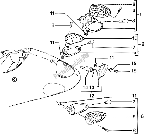 Alle onderdelen voor de Achterlicht van de Piaggio Liberty 150 Leader 1998