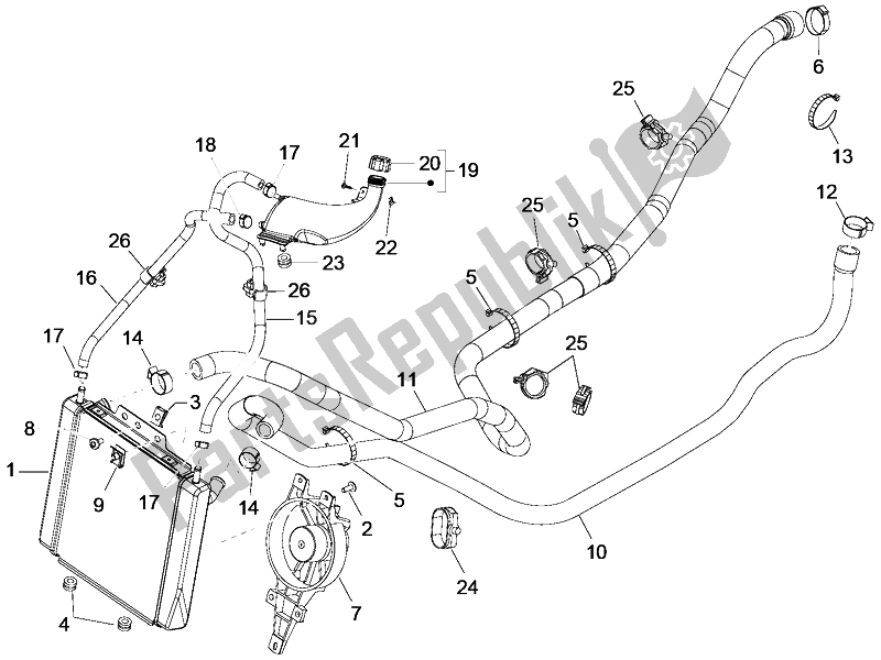 Toutes les pièces pour le Système De Refroidissement du Piaggio MP3 500 Sport ABS USA 2015