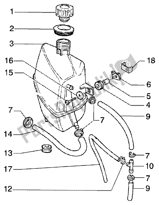 All parts for the Expansion Tank of the Piaggio Super Hexagon GTX 125 2003