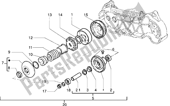 Toutes les pièces pour le Poulie Menée du Piaggio Velofax 50 1997