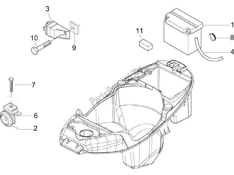 All parts for the Remote Control Switches - Battery - Horn of the Piaggio Liberty 50 2T 2006