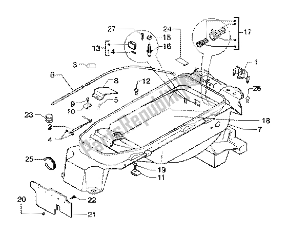 All parts for the Case-helmet of the Piaggio X9 125 SL 2006