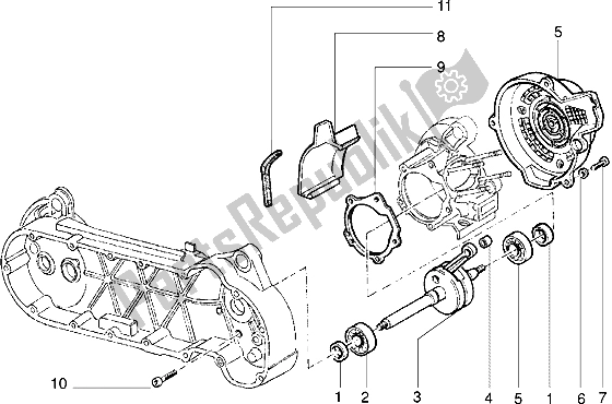 All parts for the Crankshaft of the Piaggio Velofax 50 1997