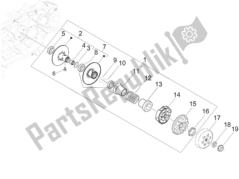 Todas las partes para Polea Conducida de Piaggio MP3 300 IE Touring 2011