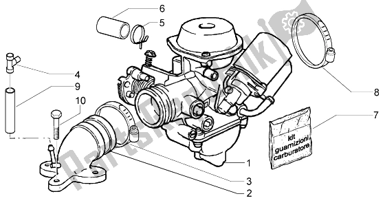 Toutes les pièces pour le Carburateur du Piaggio X9 125 Evolution 2006