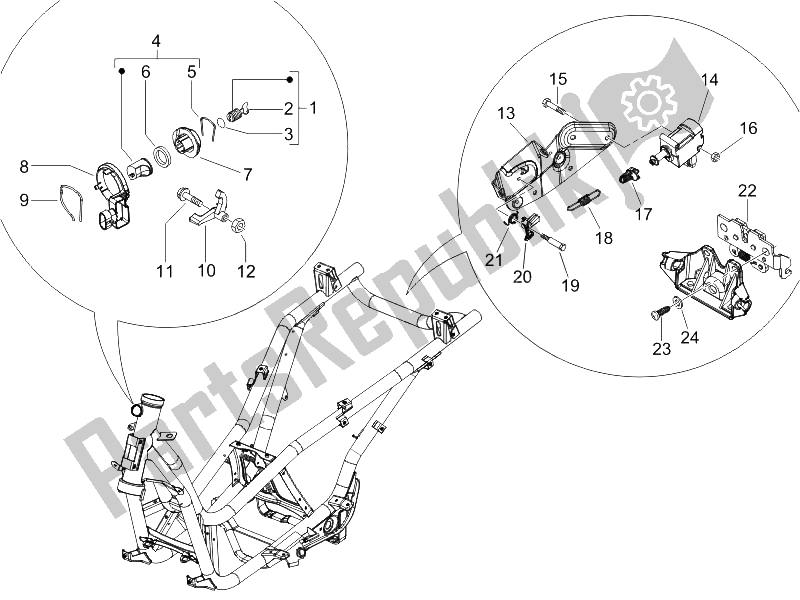 Toutes les pièces pour le Serrures du Piaggio X9 125 Evolution Powered 2005