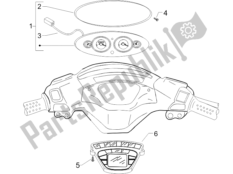 All parts for the Meter Combination-dashbord of the Piaggio X9 500 Evolution ABS 2 2006