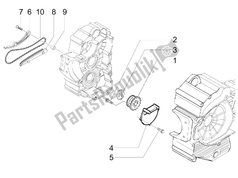 Toutes les pièces pour le La Pompe à Huile du Piaggio Beverly 400 IE Tourer E3 2008