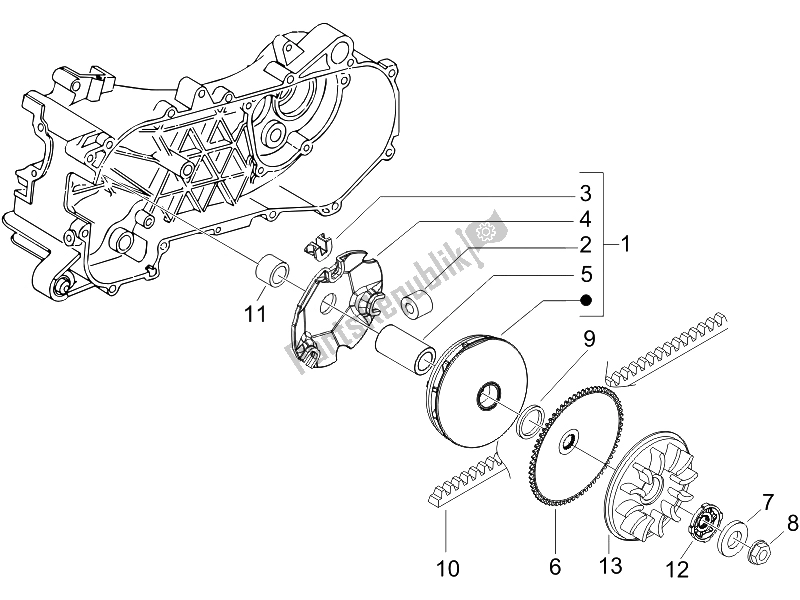 Toutes les pièces pour le Poulie Motrice du Piaggio NRG Power DD Serie Speciale 50 2007