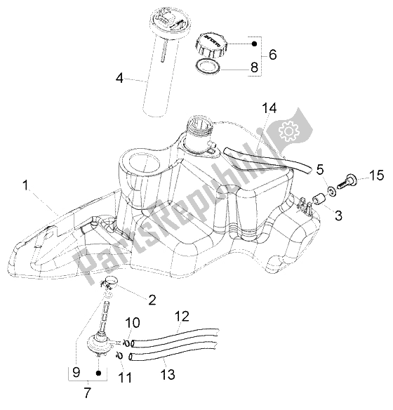 Todas las partes para Depósito De Combustible de Piaggio FLY 150 4T 2009