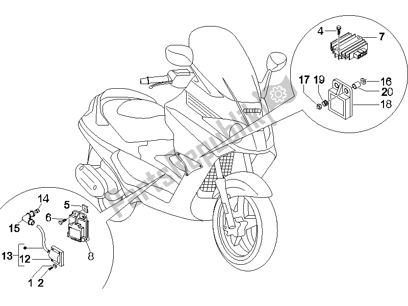 Toutes les pièces pour le Régulateurs De Tension - Unités De Commande électronique (ecu) - H. T. Bobine du Piaggio X8 200 2005