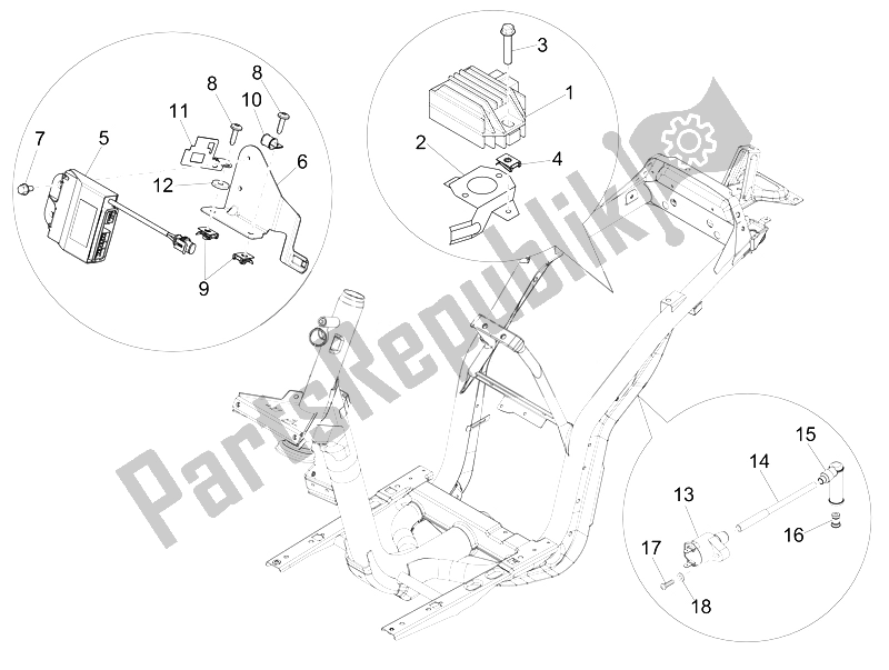 Todas las partes para Reguladores De Voltaje - Unidades De Control Electrónico (ecu) - H. T. Bobina de Piaggio Liberty 125 4T PTT E3 E 2007