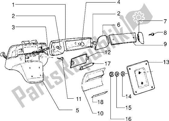 All parts for the Rear Tail Lamp of the Piaggio Sfera RST 125 1995