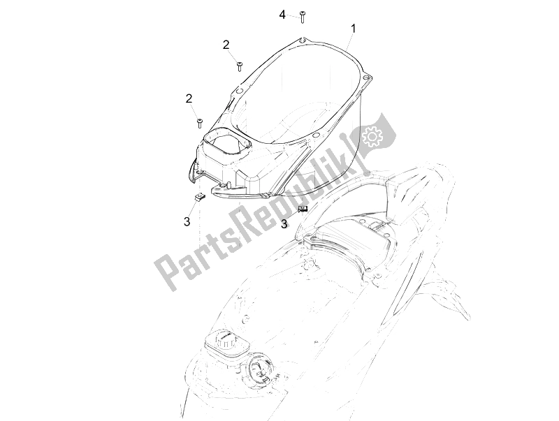 All parts for the Helmet Huosing - Undersaddle of the Piaggio Liberty 125 Iget 4T 3V IE ABS 2015