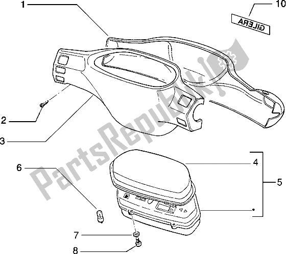 All parts for the Speedometers Kms.-handlebar Covers of the Piaggio Typhoon 125 XR 2000