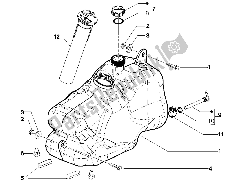 Tutte le parti per il Serbatoio Di Carburante del Piaggio X8 125 Street Euro 2 2006