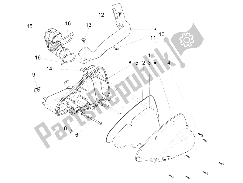 Toutes les pièces pour le Filtre à Air du Piaggio Liberty 125 4T Delivery E3 2009